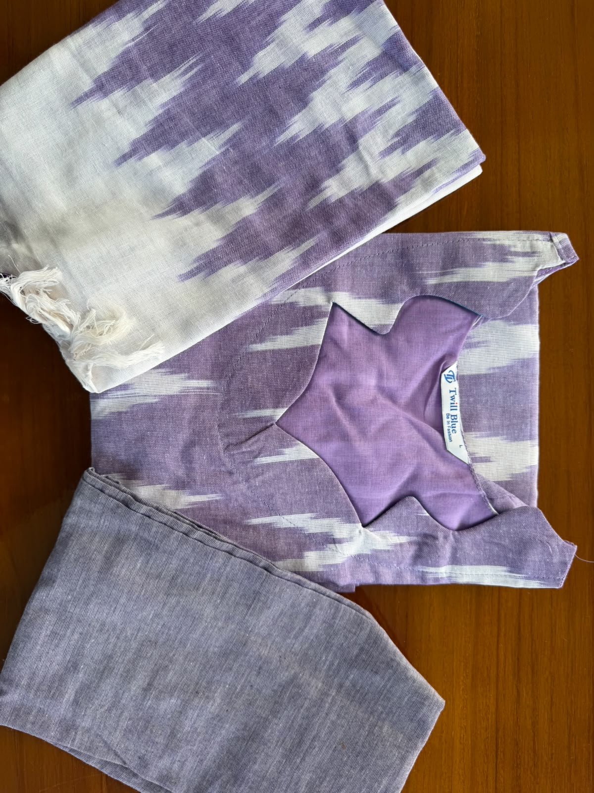 IKKAT COTTON SALWAR SET-Lavender Haze Ikat Cotton Salwar Set